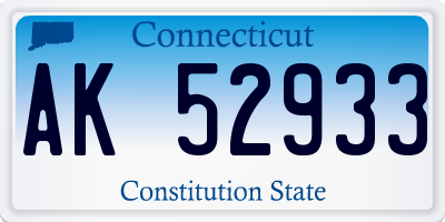 CT license plate AK52933