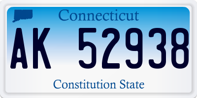 CT license plate AK52938