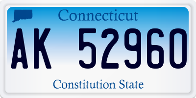 CT license plate AK52960