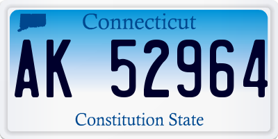 CT license plate AK52964