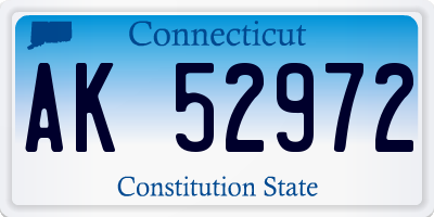 CT license plate AK52972