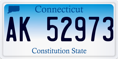 CT license plate AK52973