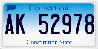 CT license plate AK52978