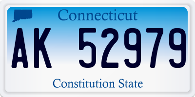 CT license plate AK52979