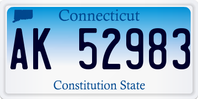 CT license plate AK52983