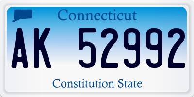 CT license plate AK52992