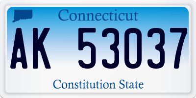 CT license plate AK53037