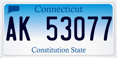 CT license plate AK53077