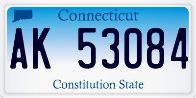 CT license plate AK53084