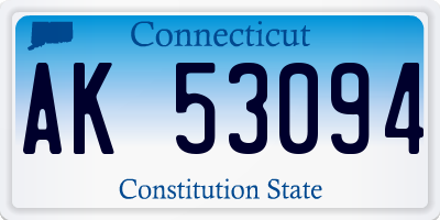 CT license plate AK53094