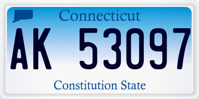 CT license plate AK53097