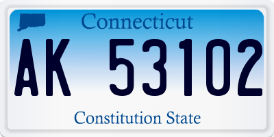 CT license plate AK53102