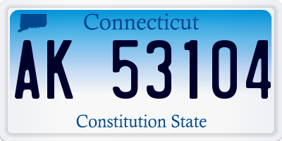 CT license plate AK53104