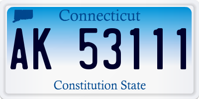 CT license plate AK53111