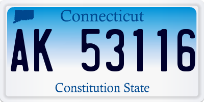 CT license plate AK53116