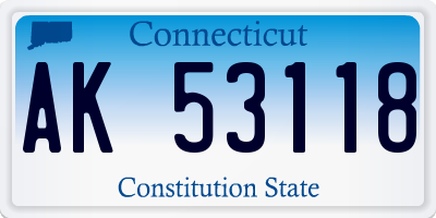 CT license plate AK53118