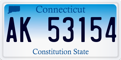 CT license plate AK53154