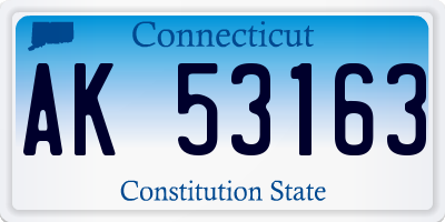 CT license plate AK53163