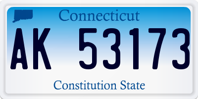 CT license plate AK53173