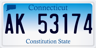 CT license plate AK53174
