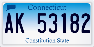 CT license plate AK53182