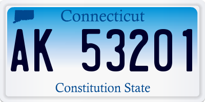 CT license plate AK53201