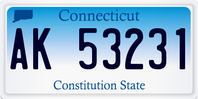 CT license plate AK53231