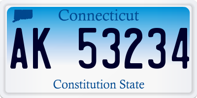 CT license plate AK53234