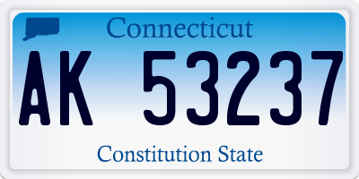 CT license plate AK53237