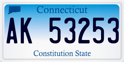 CT license plate AK53253