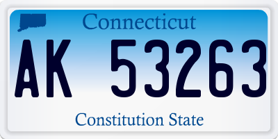 CT license plate AK53263