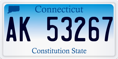 CT license plate AK53267