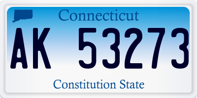 CT license plate AK53273