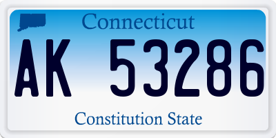 CT license plate AK53286