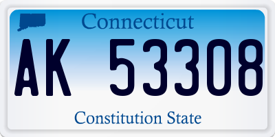 CT license plate AK53308