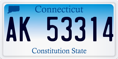 CT license plate AK53314