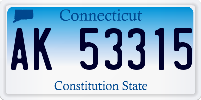 CT license plate AK53315