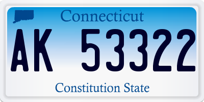 CT license plate AK53322
