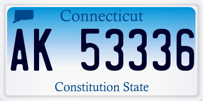 CT license plate AK53336