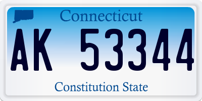 CT license plate AK53344