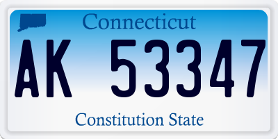 CT license plate AK53347