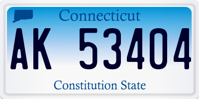 CT license plate AK53404