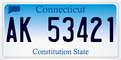 CT license plate AK53421