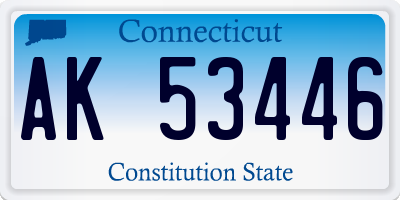 CT license plate AK53446