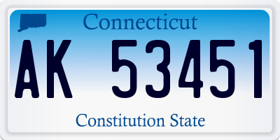 CT license plate AK53451