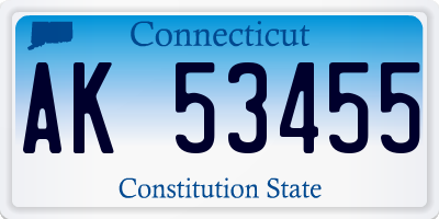 CT license plate AK53455