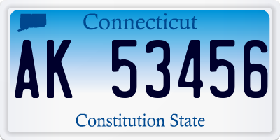 CT license plate AK53456