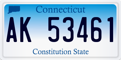 CT license plate AK53461