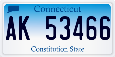 CT license plate AK53466