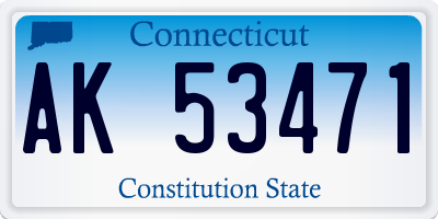 CT license plate AK53471